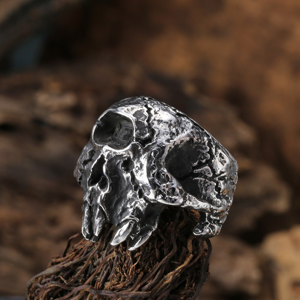 Men's Steel Skull Halloween Horror Ghost Head Rings