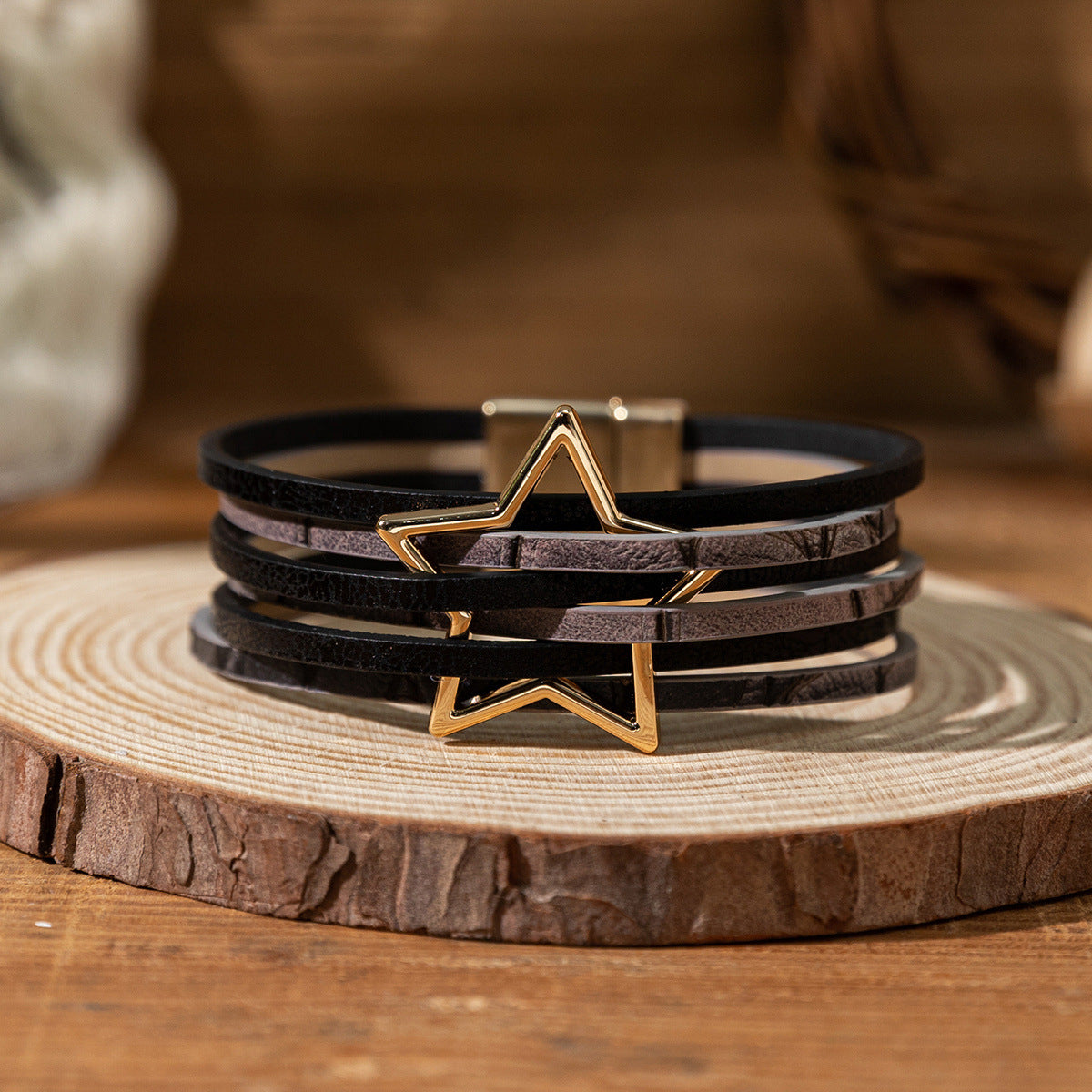 Twin Sense Leather Female Style Niche Design Bracelet