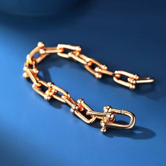 Chain White Copper Plated Rose Gold Bracelets