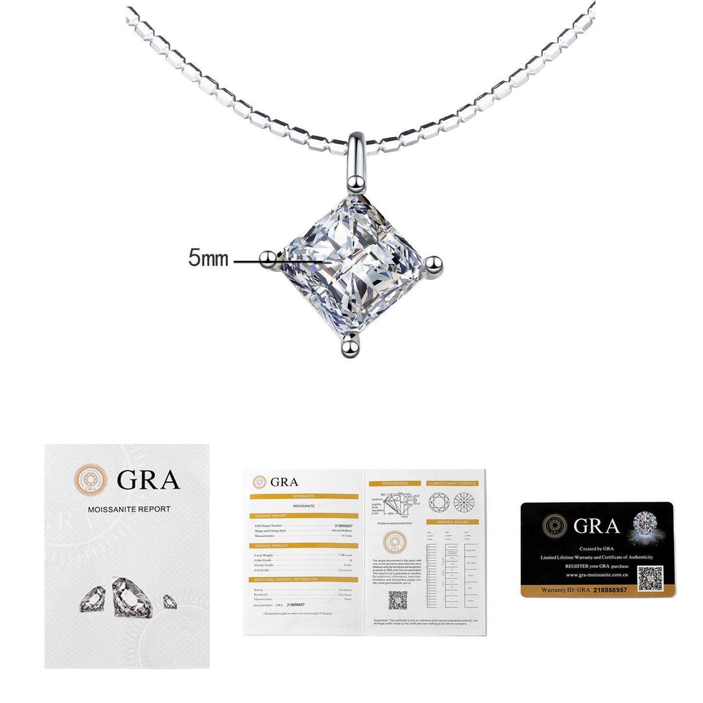 Women's Sier Moissanite Clavicle Chain Detachable Korean Necklaces