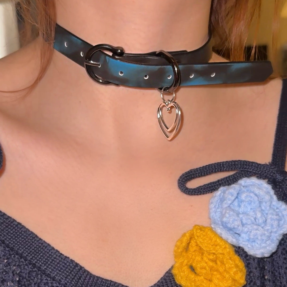 Women's Warm Color Changing Leather Hot Senior Clavicle Collar