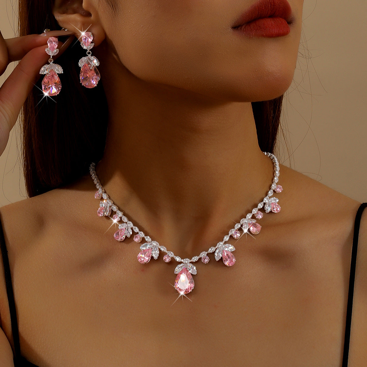 Luxury Light Elegant Zircon Bridal Classic Necklaces