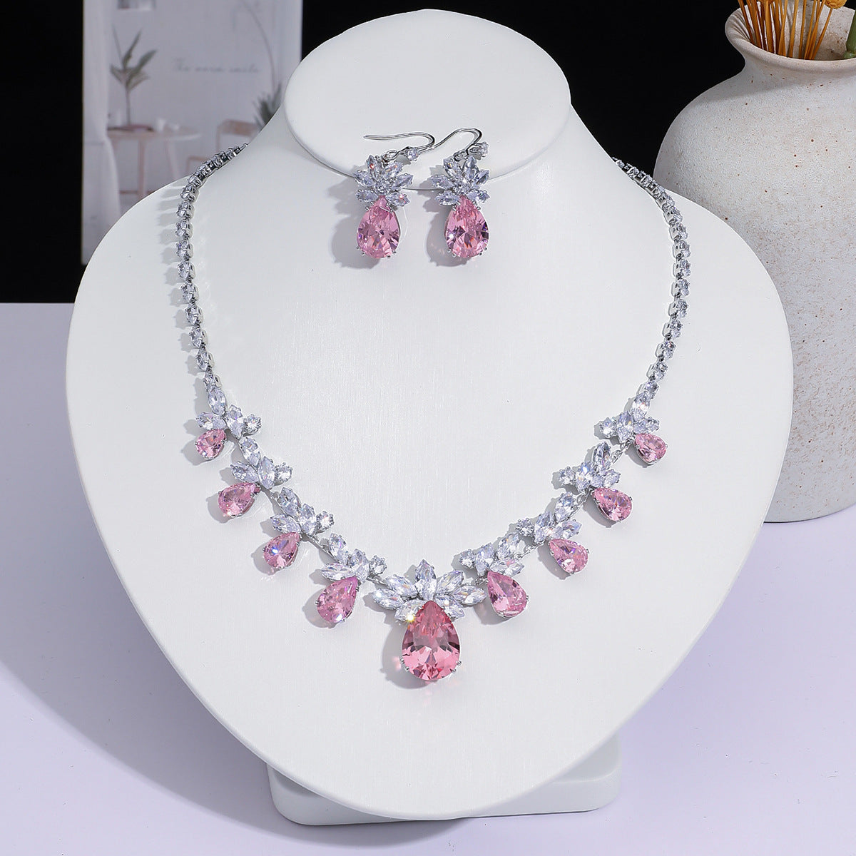 Full Diamond Drop-shaped Temperament The Dinner Party Jewelry Set
