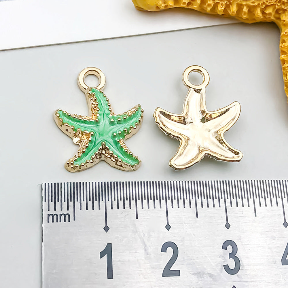 Colorful Oil Alloy Simulation Marine Conch Pendants