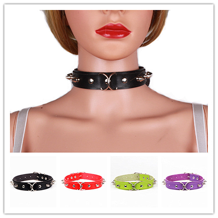 Punk Leather Nail Personalized Couple Street Collar