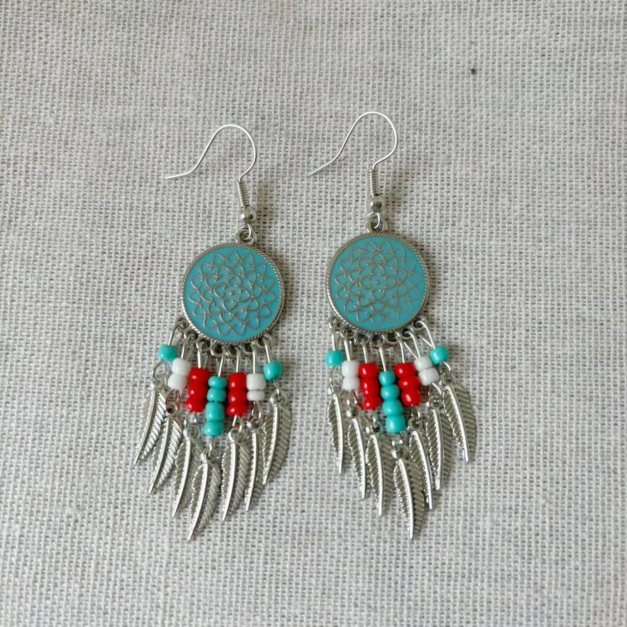 Women's Bohemian Tassel National Style Bead Design Niche Retro Ethnic Tibetan Rings