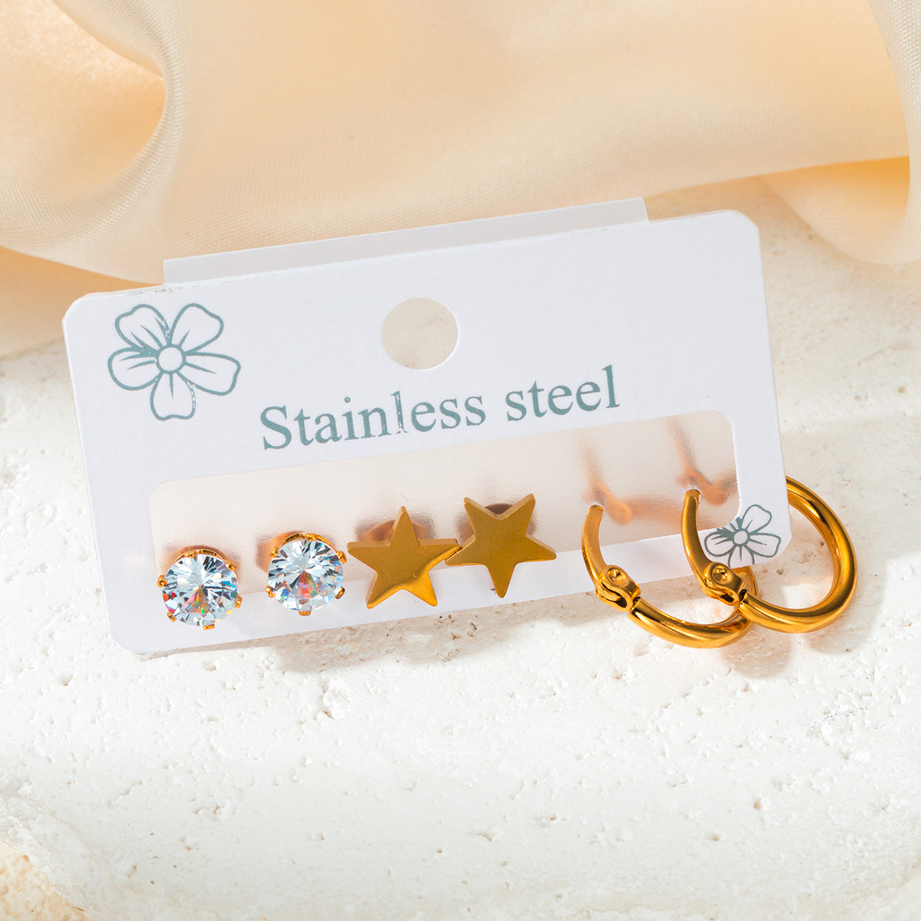 Titanium Steel Ear Exquisite Small Gold-plated Earrings