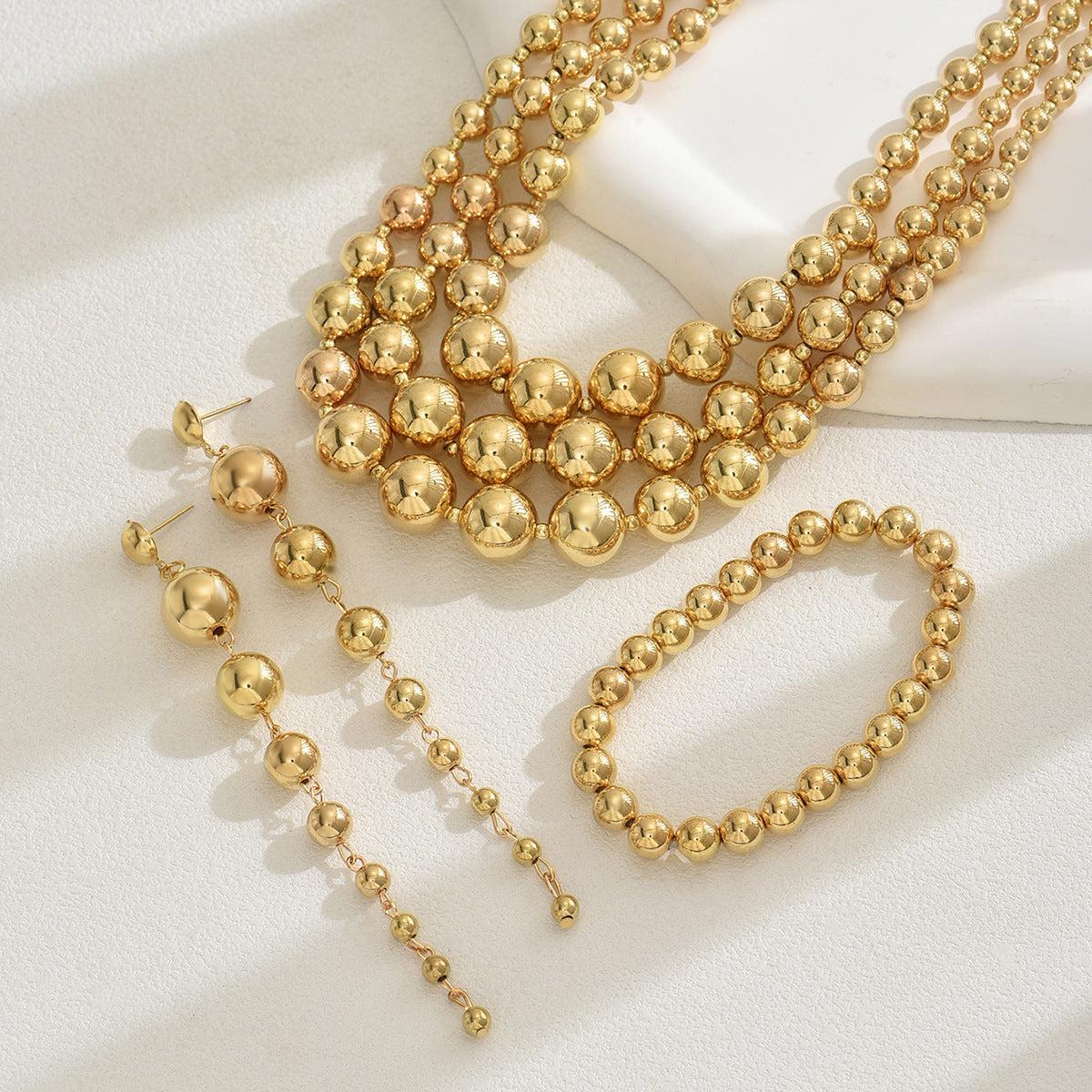 Women's Hot Style Niche Beaded Multilayer Collarbone Jewelry Set