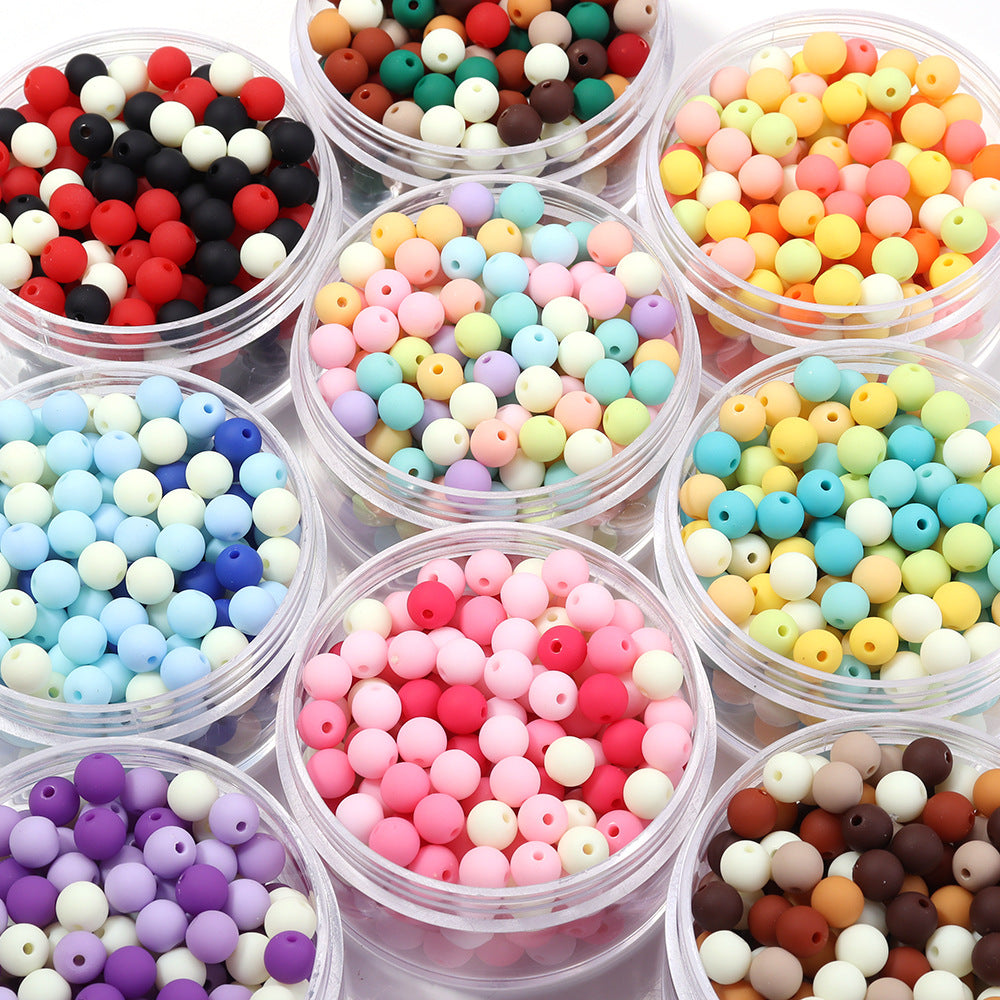 Creative Rubber Round Beads Effect Paint Jewelry Accessories