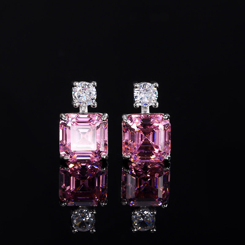 Pagoda Cut Princess Square Yellow Diamond Jewelry Set