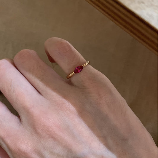Rhinestone Female Sweet Cute Stylish Versatile Temperament Entry Lux Niche Ring