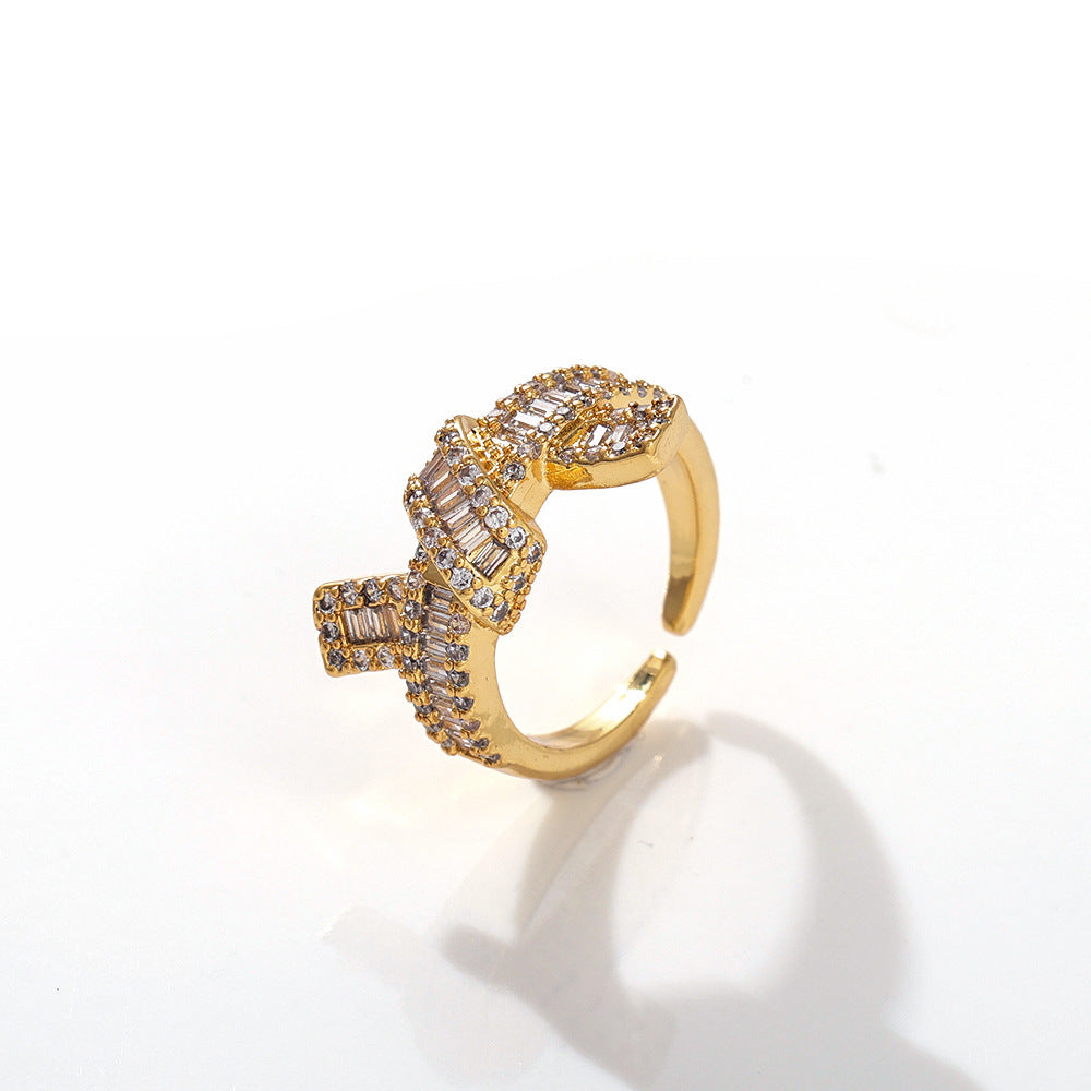 Diamond Open Light Luxury Minority Design Ring