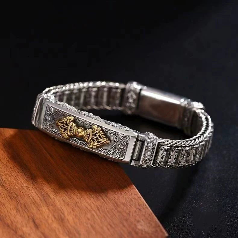 Men's Tibetan True Sutra Buddhist Vajra Distressed Bracelets