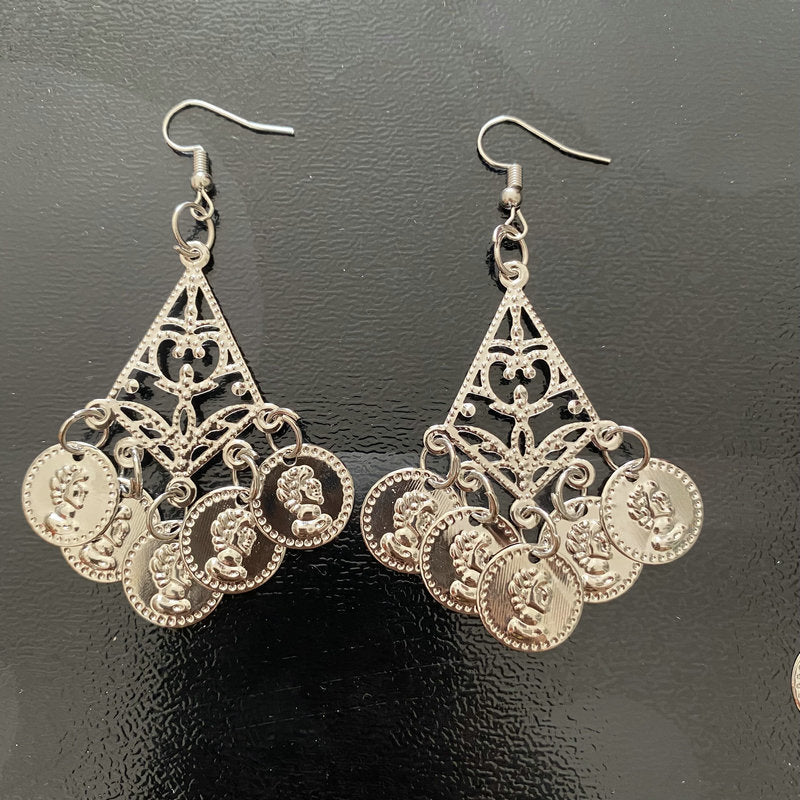 Indian Dance Stage Performance Belly Hair Clip Earrings