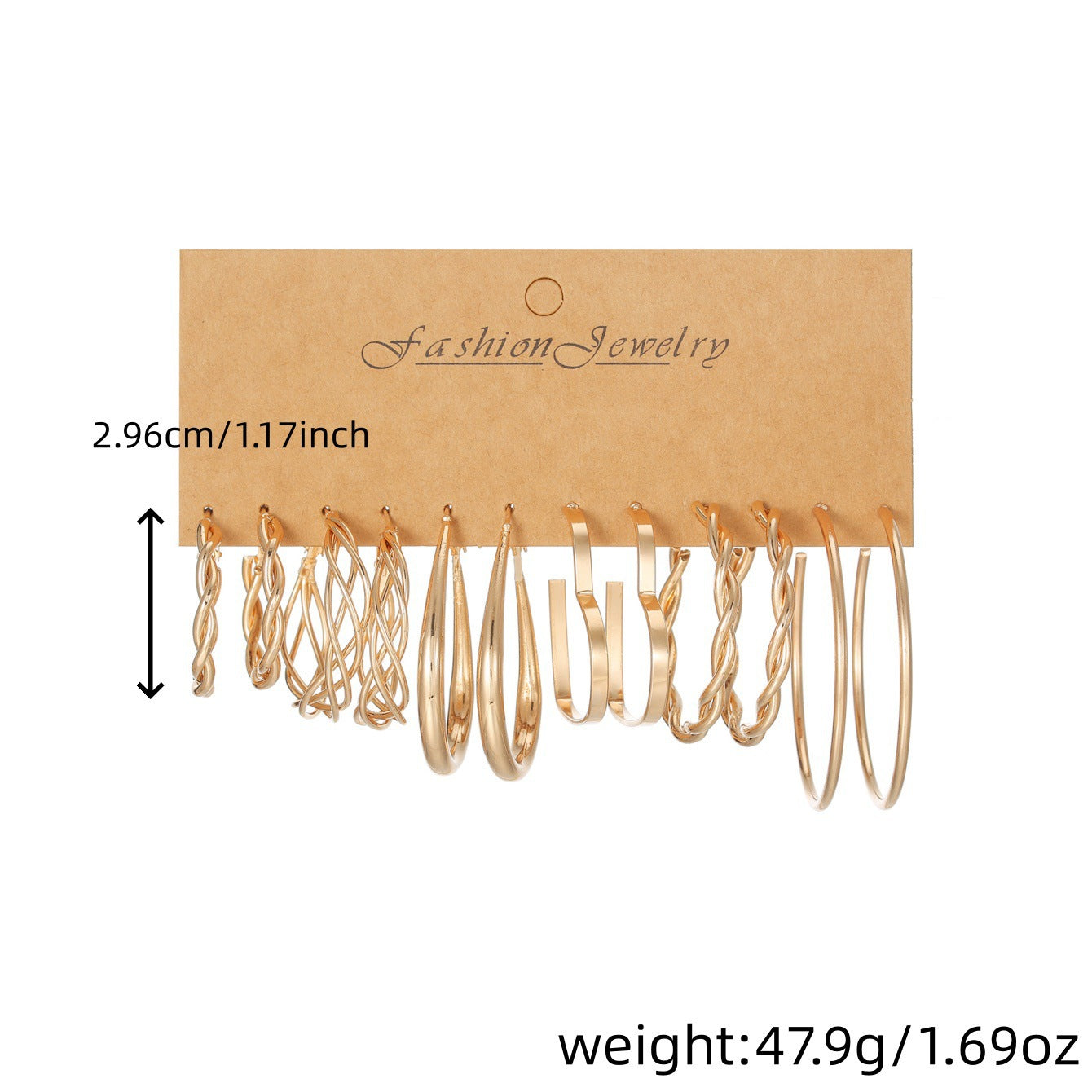 Shaped Ear Pairs Personalized Alloy Electroplated Circle Earrings