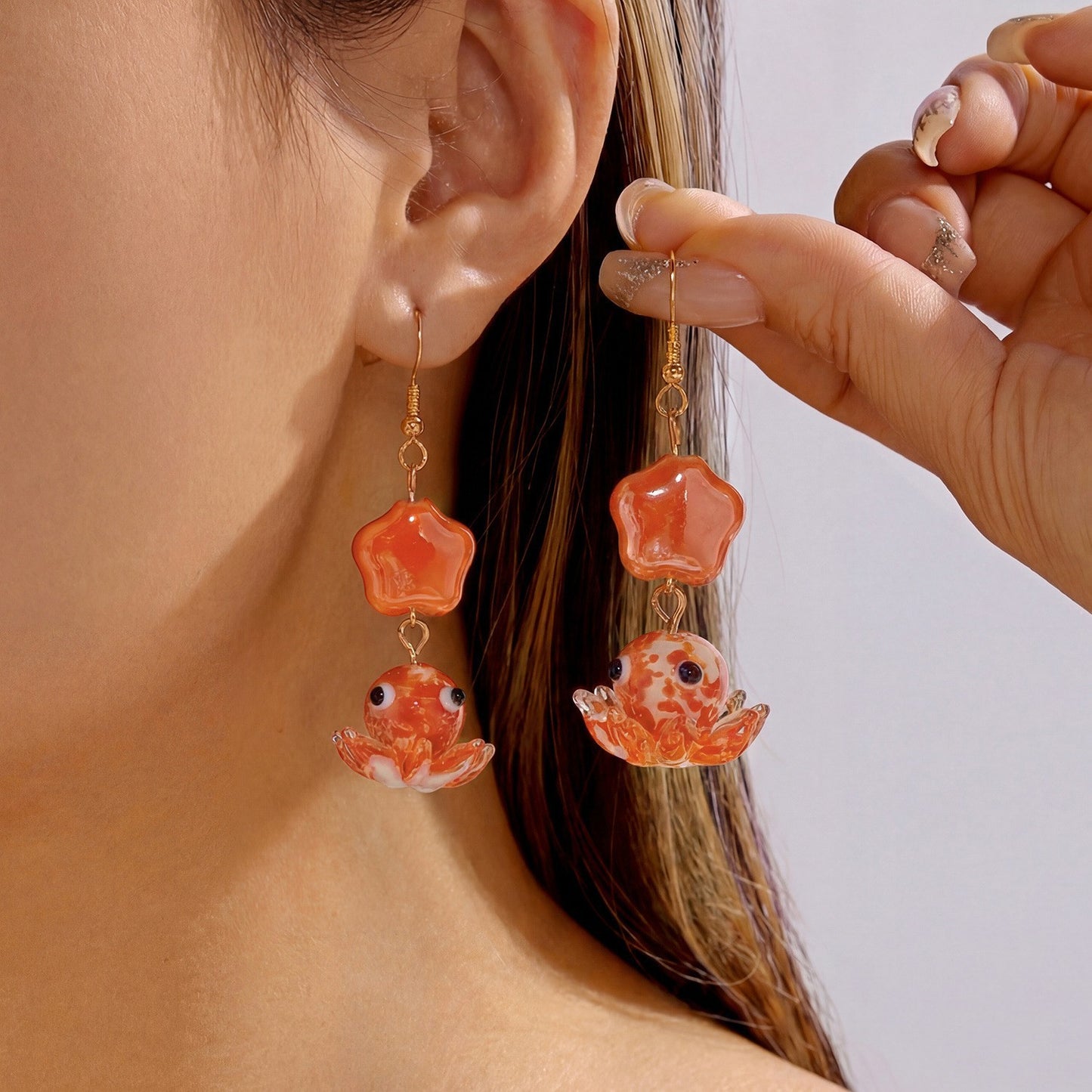 Fresh Conch Starfish Long Tassel Ear Hook Female Niche Earrings