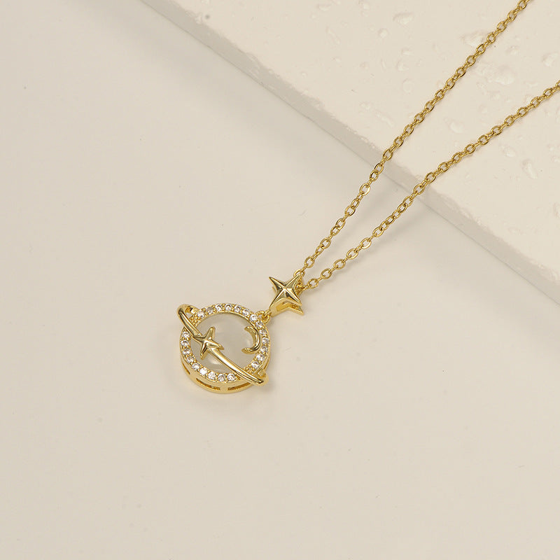 Korean Fairy Temperamental Simple Love Pearl Clavicle Necklace