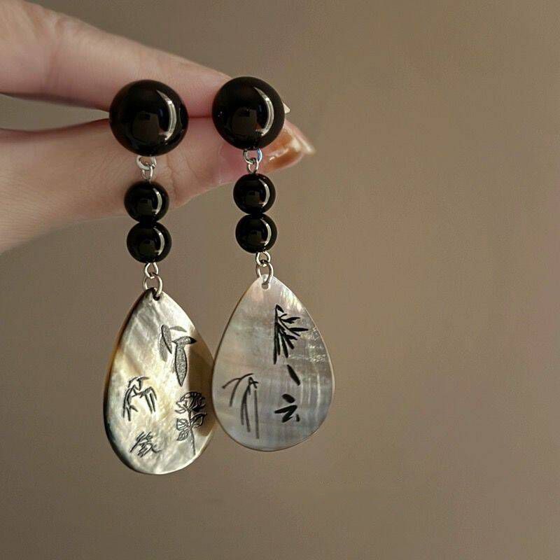 Women's Chinese Style Fan-shaped Retro Cheongsam Ear Earrings