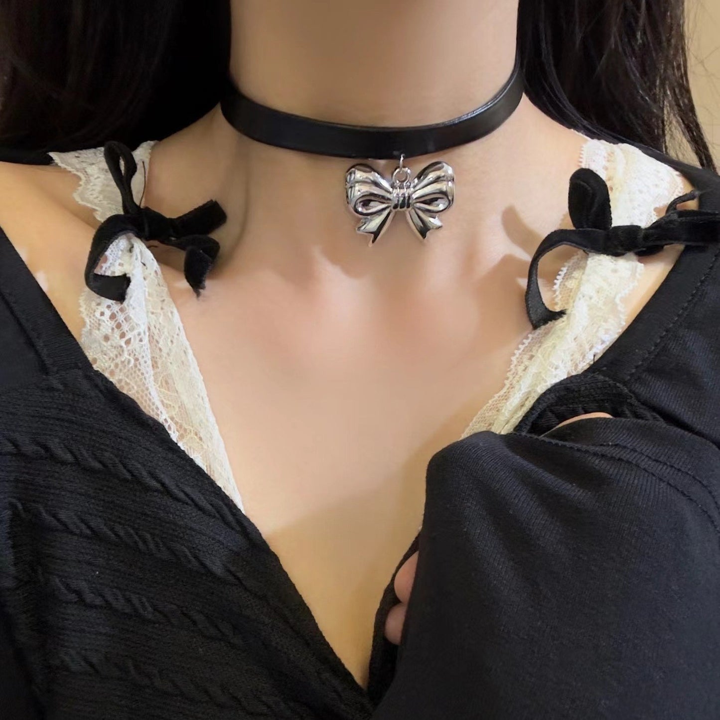 Style Buckle Female Sweet Cool Hot Personalized Hip Hop Simple Collar