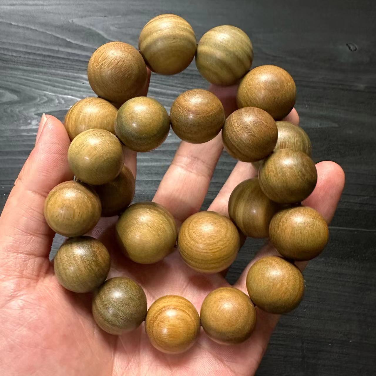 Men's & Women's Real Argentina Green Sandalwood Single Crafts Mori Style Bracelet