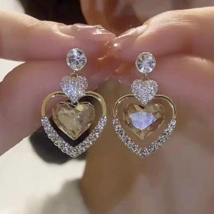 Women's Sweet Loving Heart For Niche Design Earrings