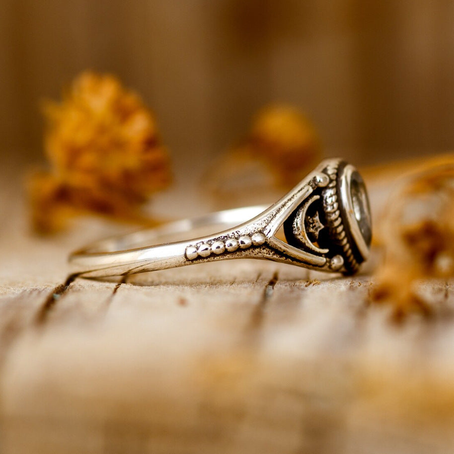 Fashion Elegant Zircon Star Moon Design Rings