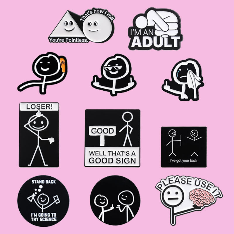 Series Combination Creative English Role Play Brooches