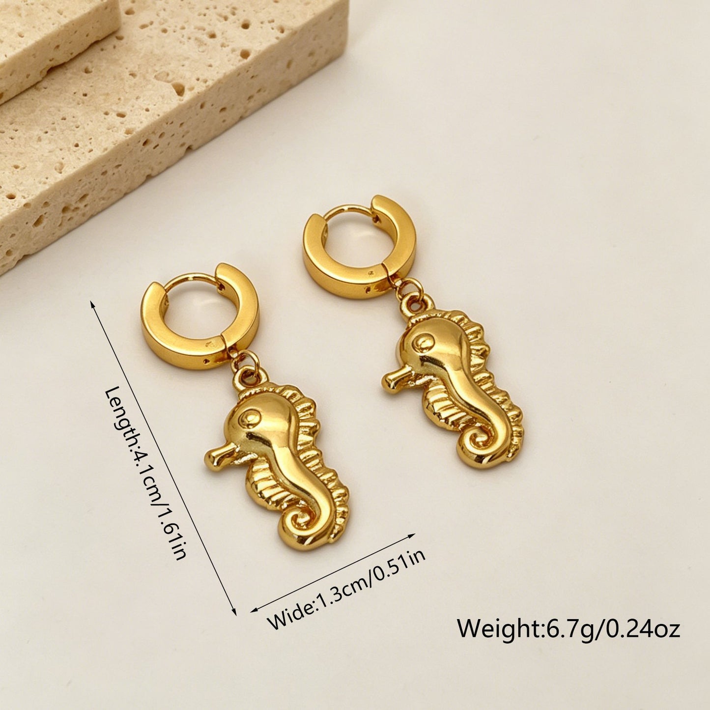 Women's Retro High-grade Stainless Steel Ocean Style Light Luxury Earrings