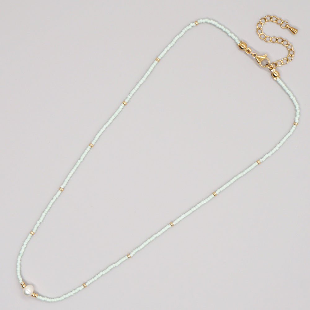 Women's Bohemian Style Rainbow Straight Sale Bead Handmade Beaded Necklaces