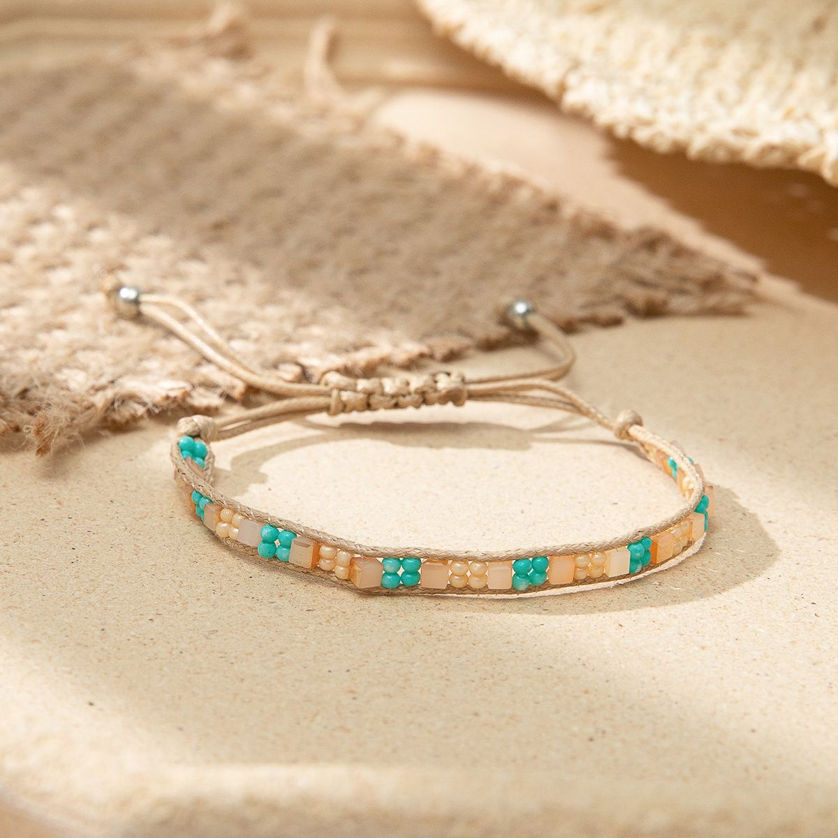 Women's Design Hand-woven Adjustable Bead Carrying Strap Bracelet