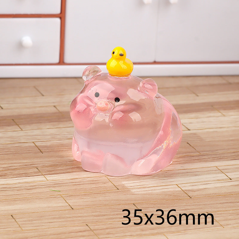 Small Pink Pig Cream Glue Resin Jewelry Accessories