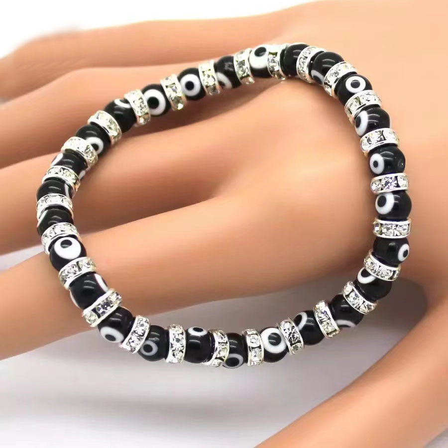 Women's Glass Bead Alloy Devil's Eye Beaded Bracelet