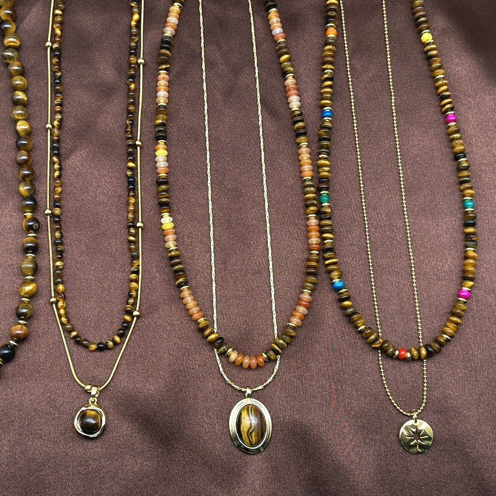 Retro Atmosphere Trend Color Chocolate Brown Necklaces