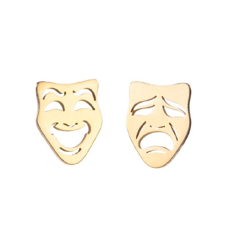 Fashion Black Smiley Face Female Temperament Simple Cold Style Earrings