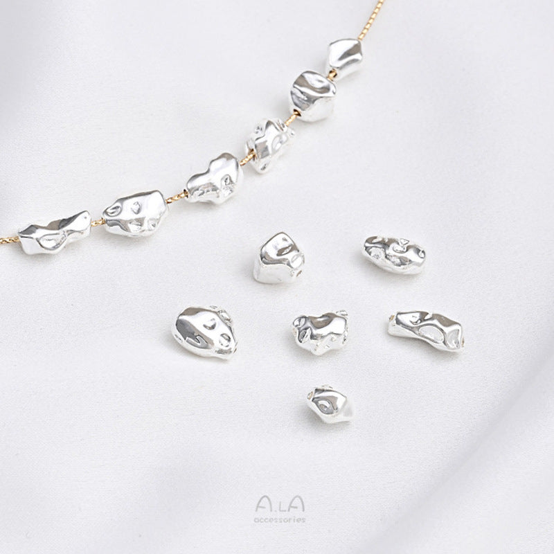 Bag Thick Sier Irregular Spacer Beads Jewelry Accessories