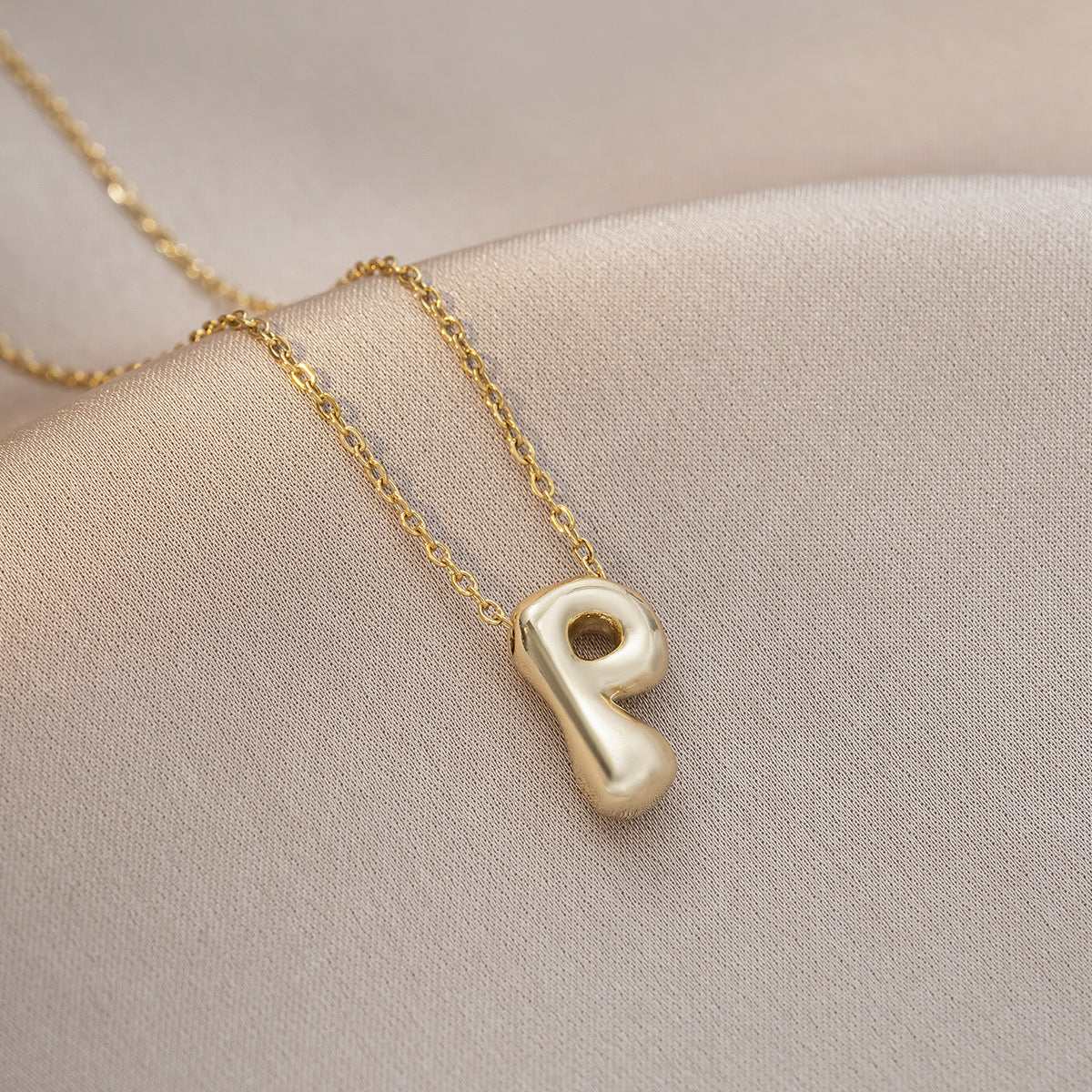Female Glossy Balloon Bubble Cute Chubby English Letters Temperament Clavicle Necklace