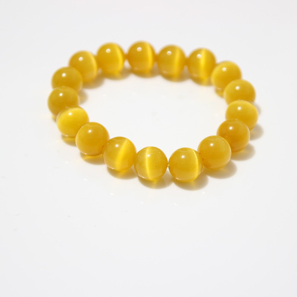 Women's Natural Pink Crystal Agate Tiger Eye Bracelet