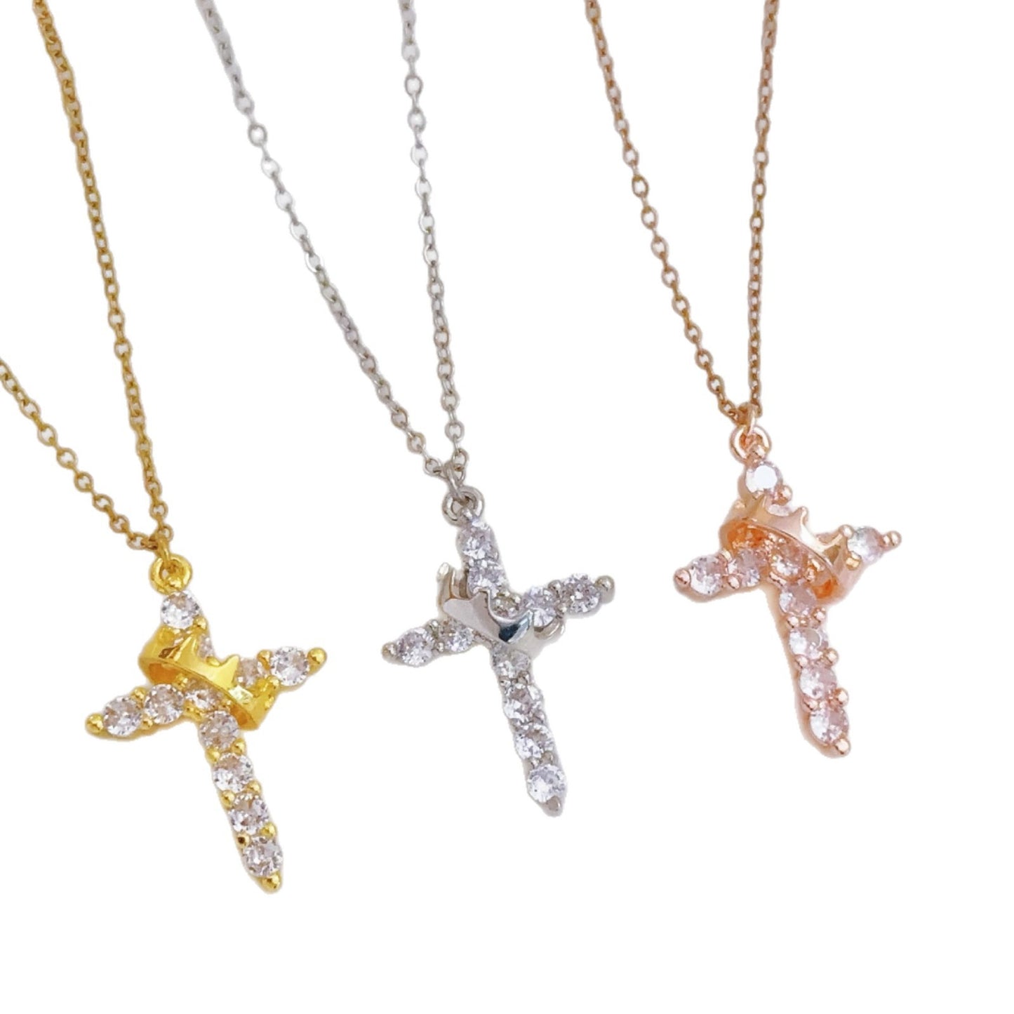 Zircon Cross Clavicle Chain Light Luxury Gold Fashion Necklaces