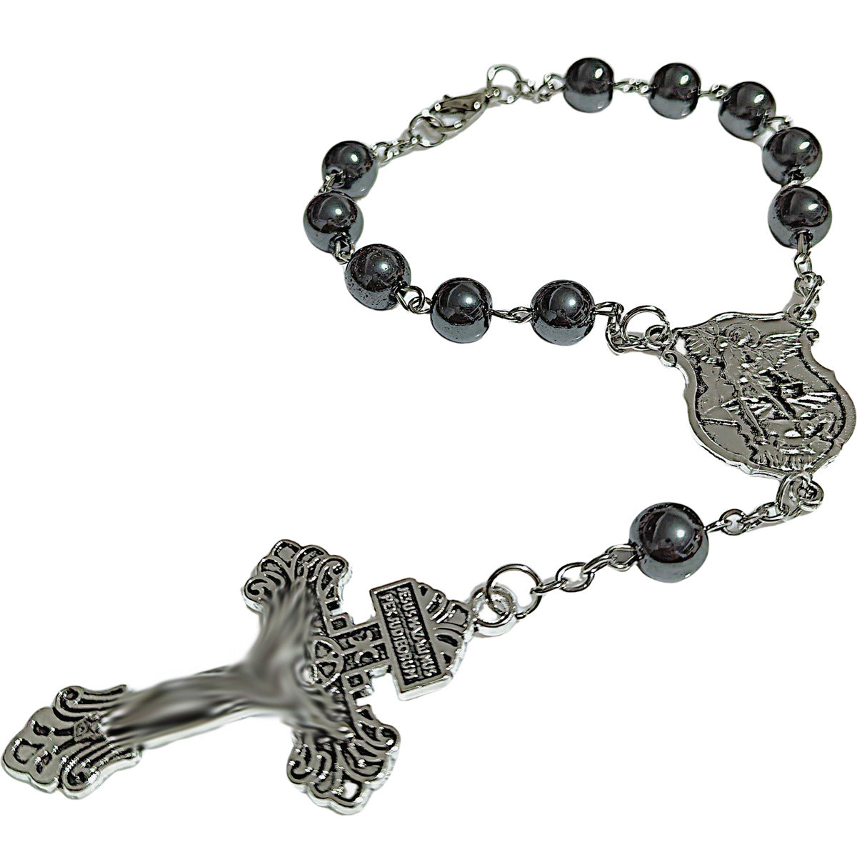 Haematite Cross Rosary Can Be Used Pendants