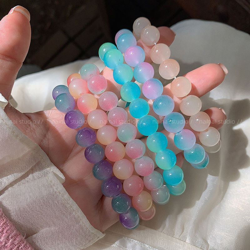 Pink White Jade Pliable Temperament Gradually Varied Bracelet