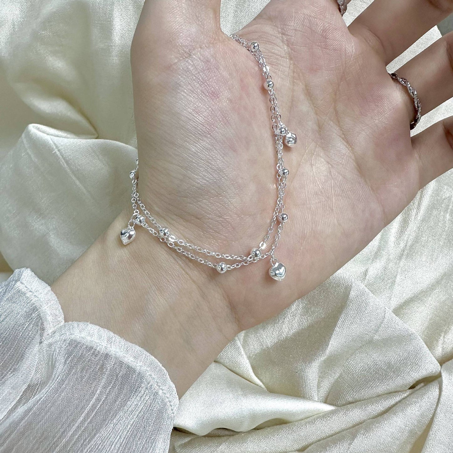 Layer Heart Love Ball High Sense Fashion Style Design Bracelet