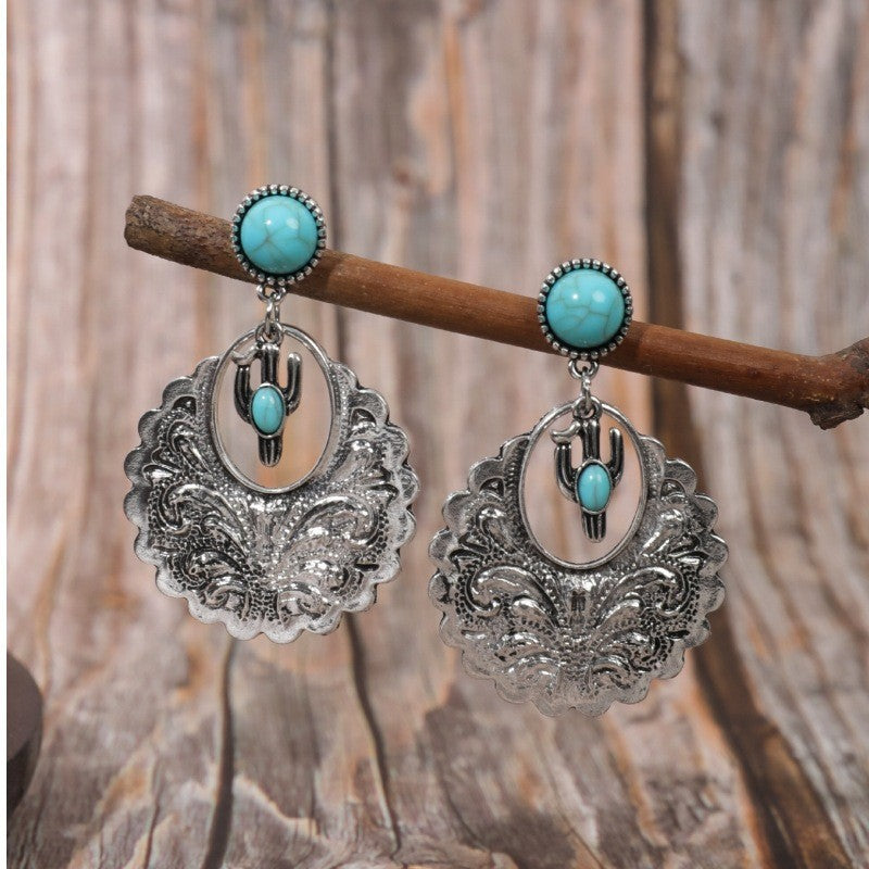 Ethnic Style Bohemian Vintage Turquoise Personalized Earrings