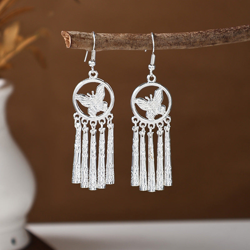 Women's Ethnic Style Imitation Miao Sier Colorful Earrings