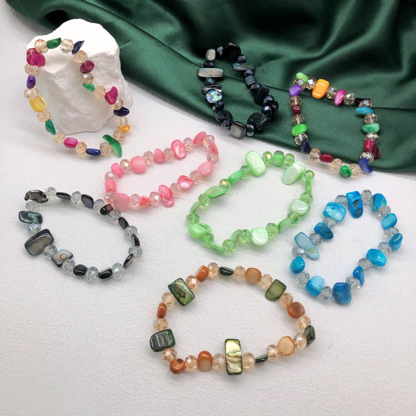 Colorful Dopamine Shell Simple Fresh Elastic String Various Bracelet