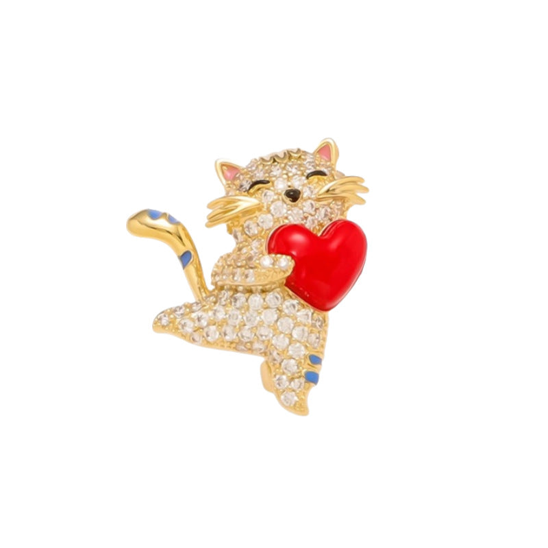 Hug Loves Cats Brooch Female Buckle Brooches