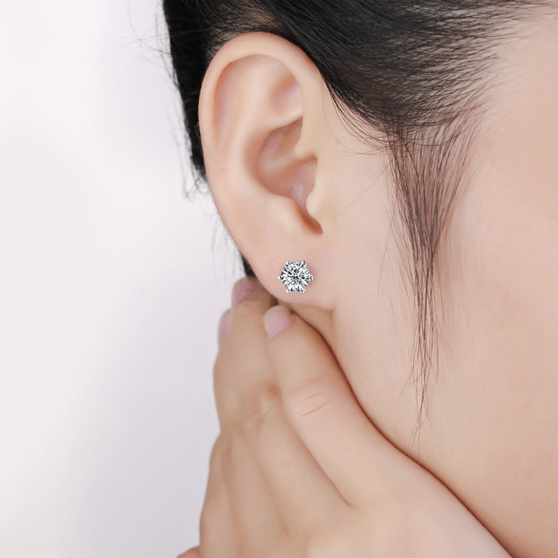 Zirconium Small Ear Female Design Bone Simple Elegant Stud Earrings