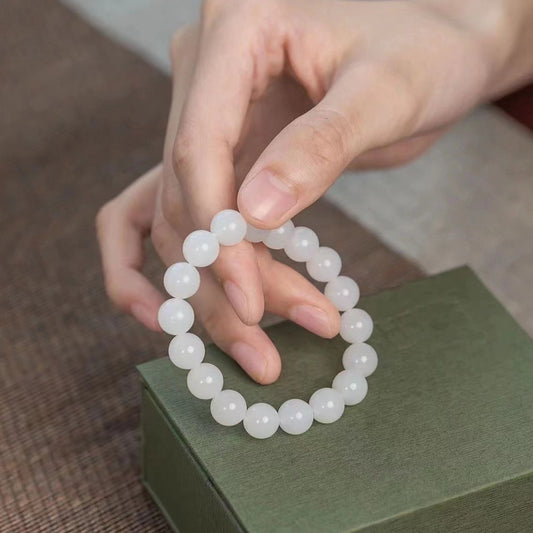 White Jade Ball Classic Glass Gold Store Live Bracelet