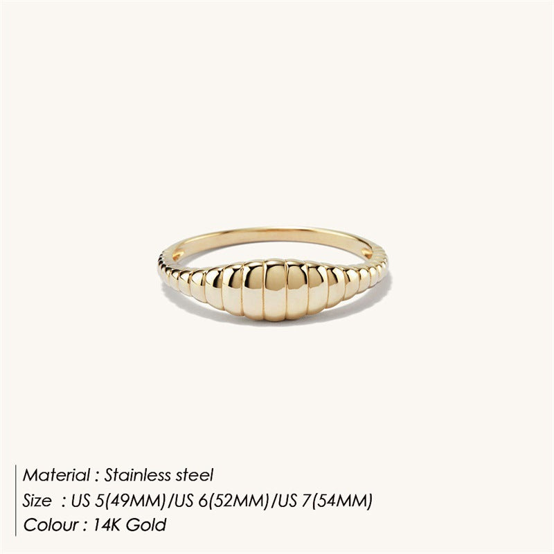 Women's Simple Imitation Sier Titanium Steel Gold Rings