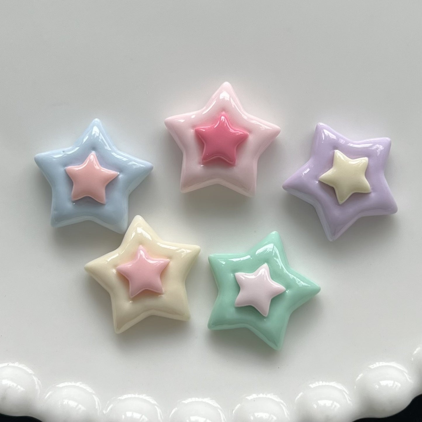 Star Resin Color Hairpin Headdress Shoe Buckle Cream Jewelry Accessories