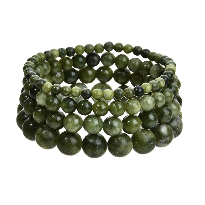 Stone Beaded Obsidian Black Line Rhodochrosite Bracelets